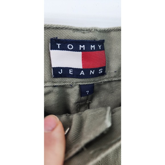 Vintage 90's Y2K Tommy Hilfiger Tommy Jeans Straight Bootcut Green Size 7 - Picture 9 of 10